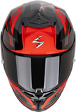 Full-Face Motorcycle Helmet Scorpion Exo Exo-R1 Evo Ii Air Ultra Tct Black Silver Red Vital Size L