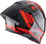 Full-Face Motorcycle Helmet Scorpion Exo Exo-R1 Evo Ii Air Ultra Tct Black Silver Red Vital Size L