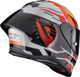 Full-Face Motorcycle Helmet Scorpion Exo Exo-R1 Evo Ii Air Ultra Tct Grey Red Orange Adrenaline Size S