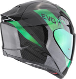 Full-Face Motorcycle Helmet Scorpion Exo Exo-1500 Carbon Air Carbon Fiber Black Green Platted Size M