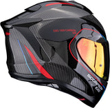 Full-Face Motorcycle Helmet Scorpion Exo Exo-1500 Carbon Air Carbon Fiber Black Red Mundi Size Xxl
