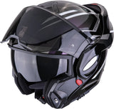 Flip-Up Motorcycle Helmet Scorpion Exo Exo-Tech Evo Polycarbonate Chameleon Black Furio Size S