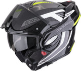 Flip-Up Motorcycle Helmet Scorpion Exo Exo-Tech Evo Carbon Carbon Fiber Black Neon Yellow Cosy Size Xs
