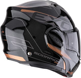 Flip-Up Motorcycle Helmet Scorpion Exo Exo-Tech Evo Polycarbonate Black Copper Traveller Size Xxl