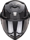 Flip-Up Motorcycle Helmet Scorpion Exo Exo-Tech Evo Carbon Carbon Fiber Black Red Cad Size S