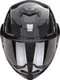 Flip-Up Motorcycle Helmet Scorpion Exo Exo-Tech Evo Carbon Carbon Fiber Black Red Cad Size Xs