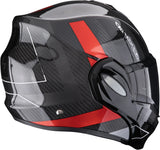 Flip-Up Motorcycle Helmet Scorpion Exo Exo-Tech Evo Carbon Carbon Fiber Black Red Cad Size S