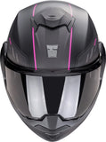 Flip-Up Motorcycle Helmet Scorpion Exo Exo-Tech Evo Polycarbonate Matt Black Pink Socius Size Xs