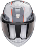 Flip-Up Motorcycle Helmet Scorpion Exo Exo-Tech Evo Polycarbonate Grey Red Socius Size L