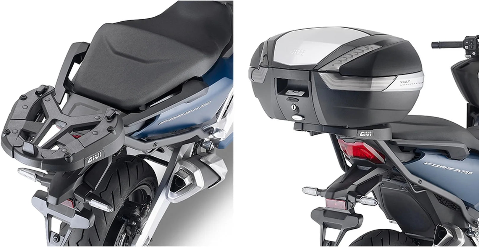 Monolock Alpina Black Aluminium Top Case - 44 Lt Alpina Aluminium - Givi Compatible With Honda Forza 750 (2021-2024)