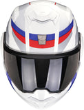 Flip-Up Motorcycle Helmet Scorpion Exo Exo-Tech Evo Pro Ultra Tct White Blue Red Acuti Size Xxl