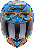 Full-Face Motorcycle Helmet Scorpion Exo Exo-Jnr Air Polycarbonate Blue Orange Fun Size S