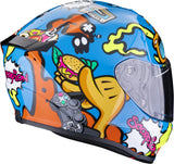 Full-Face Motorcycle Helmet Scorpion Exo Exo-Jnr Air Polycarbonate Blue Orange Fun Size M
