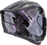 Full-Face Motorcycle Helmet Scorpion Exo Exo-391 Polycarbonate Chameleon Black Clutter Size Xl
