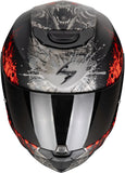 Full-Face Motorcycle Helmet Scorpion Exo Exo-391 Polycarbonate Matt Black Silver Red Wolf Size Xs