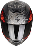 Full-Face Motorcycle Helmet Scorpion Exo Exo-391 Polycarbonate Matt Black Silver Red Wolf Size Xl