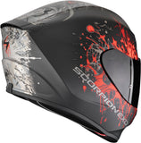 Full-Face Motorcycle Helmet Scorpion Exo Exo-391 Polycarbonate Matt Black Silver Red Wolf Size Xl