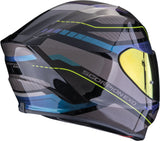 Full-Face Motorcycle Helmet Scorpion Exo Exo-391 Polycarbonate Black Blue Leo Size M