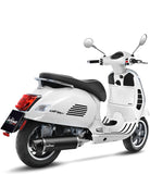 Exhaust Tip With Noise Certification Nero Stainless Steel Carbon Fiber End Cap - Leovince Compatible With Piaggio Vespa Gts 300 Hpe (2019-2020)