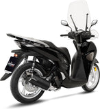 Complete Catalytic Exhaust System With Sound Certification Nero Stainless Steel Carbon Fiber End Cap - Leovince Compatible With Honda Sh 125 I (2020-2023)