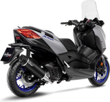 Complete Catalytic Exhaust System With Sound Certification Nero Stainless Steel Carbon Fiber End Cap - Leovince Compatible With Yamaha X-Max 125 (2021-2024)