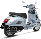 Exhaust Tip Without Sound Certification Nero Stainless Steel Carbon Fiber End Cap - Leovince Compatible With Piaggio Vespa Gts 125 Ie - Super (2021-2024)