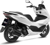 Complete Exhaust System Without Catalytic Converter And Without Sound Certification Nero Stainless Steel Carbon Fiber End Cap - Leovince Compatible With Honda Pcx 125 (2021-2024)