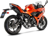 Complete Catalytic Exhaust System With Sound Certification Lv One Evo Stainless Steel Carbon Fiber End Cap - Leovince Compatible With Kawasaki Z 650 (2017-2019)