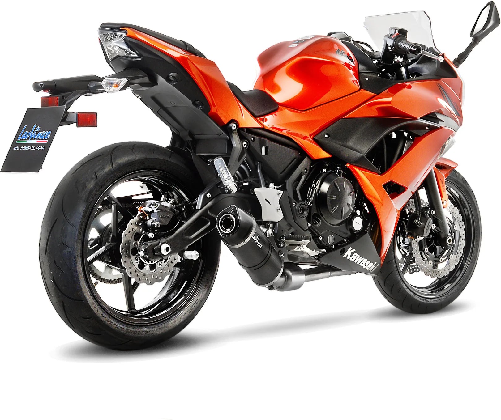 Complete Catalytic Exhaust System With Sound Certification Lv One Evo Carbon Fiber Carbon Fiber End Cap - Leovince Compatible With Kawasaki Z 650 (2020)