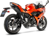 Complete Exhaust System Without Catalytic Converter And Without Sound Certification Lv One Evo Carbon Fiber Carbon Fiber End Cap - Leovince Compatible With Kawasaki Ninja 650 (2017-2019)