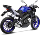 Complete Catalytic Exhaust System With Sound Certification Lv One Evo Stainless Steel Carbon Fiber End Cap - Leovince Compatible With Yamaha Yzf-R 125 (2017-2018)