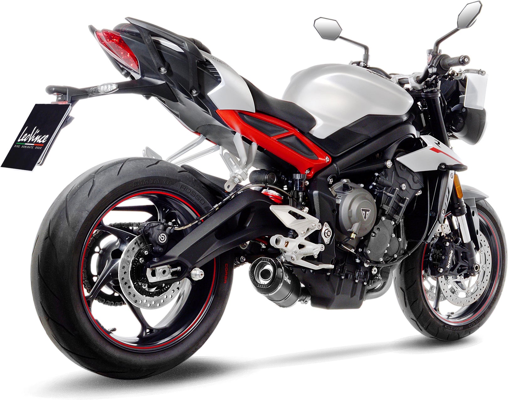 Exhaust Tip Without Sound Certification Lv One Evo Carbon Fiber Carbon Fiber End Cap - Leovince Compatible With Triumph Street Triple 765 Rs (2017-2019)