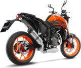 Exhaust Tip With Noise Certification Lv One Evo Stainless Steel Carbon Fiber End Cap - Leovince Compatible With Ktm 690 Duke - R (2016-2019)