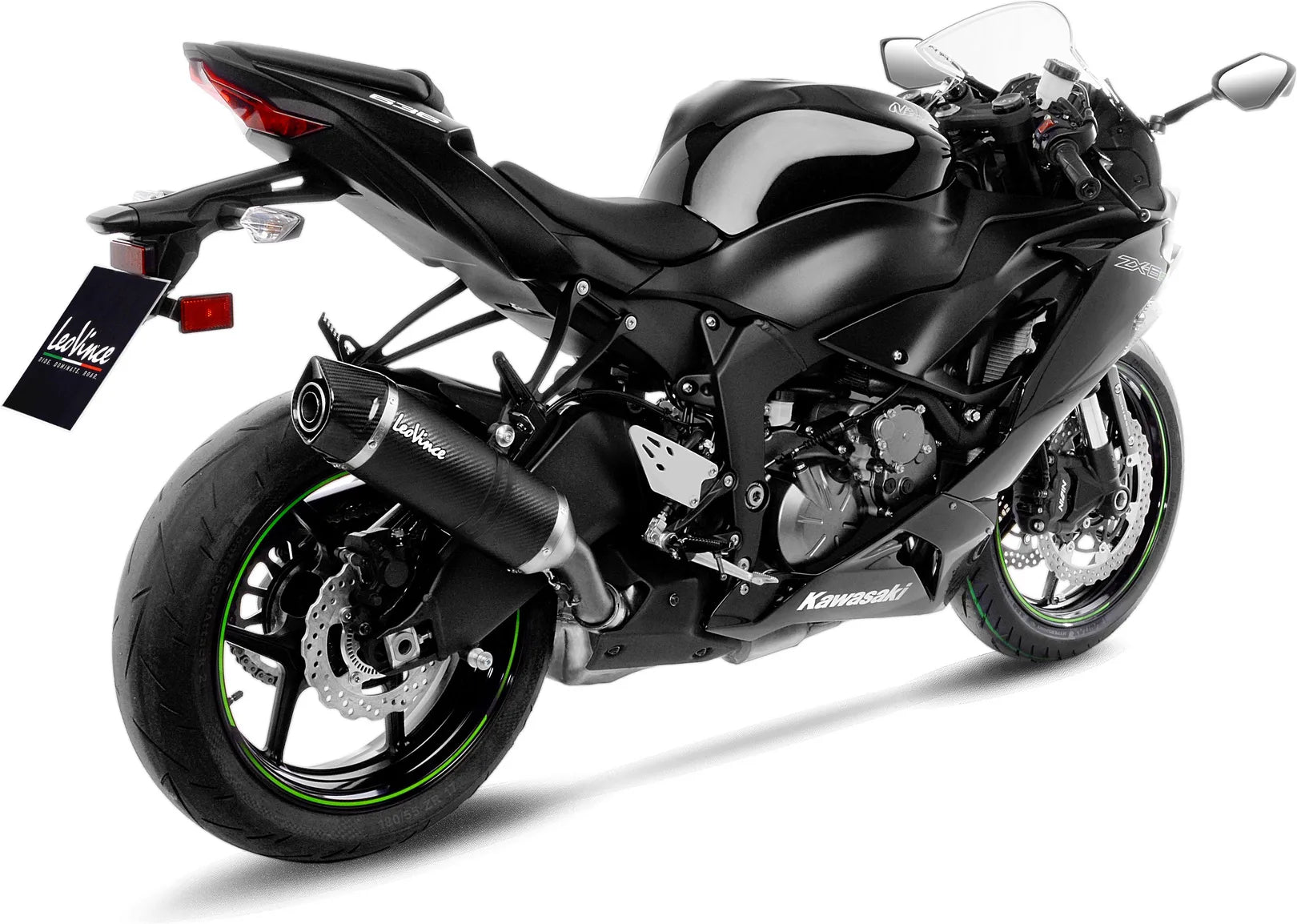 Exhaust Tip Without Sound Certification Lv One Evo Carbon Fiber Carbon Fiber End Cap - Leovince Compatible With Kawasaki Zx 6R Ninja (2024-2026)