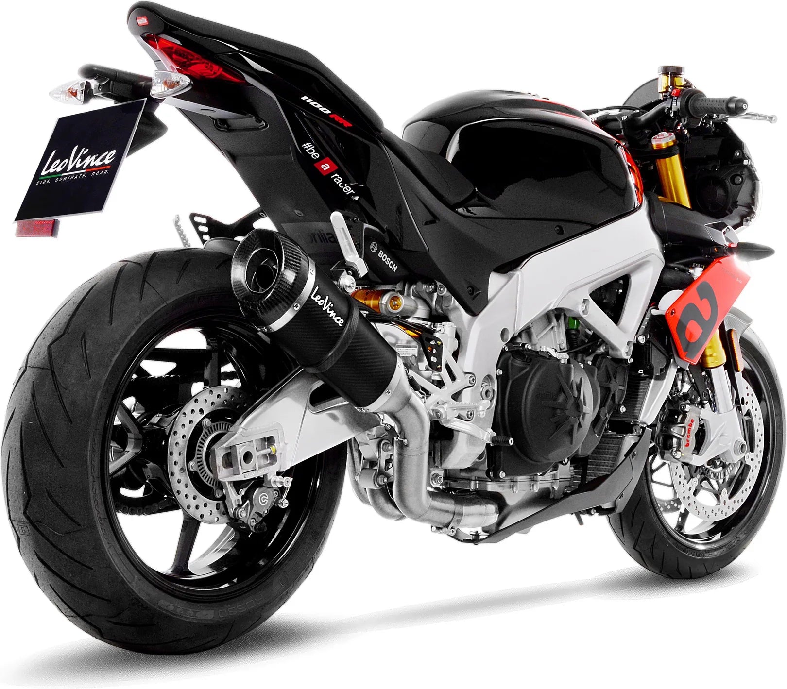 Exhaust Tip Without Sound Certification Factory S Carbon Fiber Carbon Fiber End Cap - Leovince Compatible With Aprilia Rsv4 1100 (2021-2024)