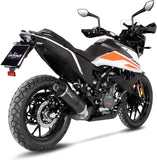 Exhaust Tip Without Sound Certification Lv One Evo Steel Black Carbon Fiber End Cap - Leovince Compatible With Ktm 390 Adventure (2020-2024)