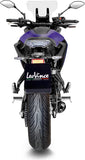 Complete Exhaust System Without Catalytic Converter And Without Sound Certification Lv One Evo Steel Black Carbon Fiber End Cap - Leovince Compatible With Yamaha Tracer 7 (2020-2024)
