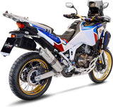 Exhaust Tip Without Sound Certification Lv One Evo Stainless Steel - Leovince Compatible With Honda Crf 1100 L Africa Twin (2020-2023)