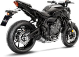 Complete Exhaust System Without Catalytic Converter And Without Sound Certification Lv One Evo Stainless Steel Carbon Fiber End Cap - Leovince Compatible With Yamaha Yzf-R7 700 (2021-2024)