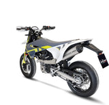 Exhaust Tip With Noise Certification Lv One Evo Stainless Steel Carbon Fiber End Cap - Leovince Compatible With Husqvarna 701 Supermoto (2021-2024)