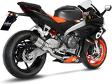 Complete Exhaust System Without Catalytic Converter And Without Sound Certification Lv Pro Stainless Steel Carbon Fiber End Cap - Leovince Compatible With Aprilia Tuono 660 (2021-2024)