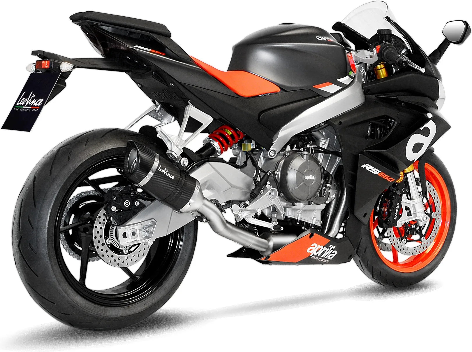 Complete Exhaust System Without Catalytic Converter And Without Sound Certification Lv Pro Carbon Fiber Carbon Fiber End Cap - Leovince Compatible With Aprilia Rs 660 (2021-2024)
