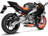 Complete Exhaust System Without Catalytic Converter And Without Sound Certification Lv Pro Carbon Fiber Carbon Fiber End Cap - Leovince Compatible With Aprilia Rs 660 (2021-2024)