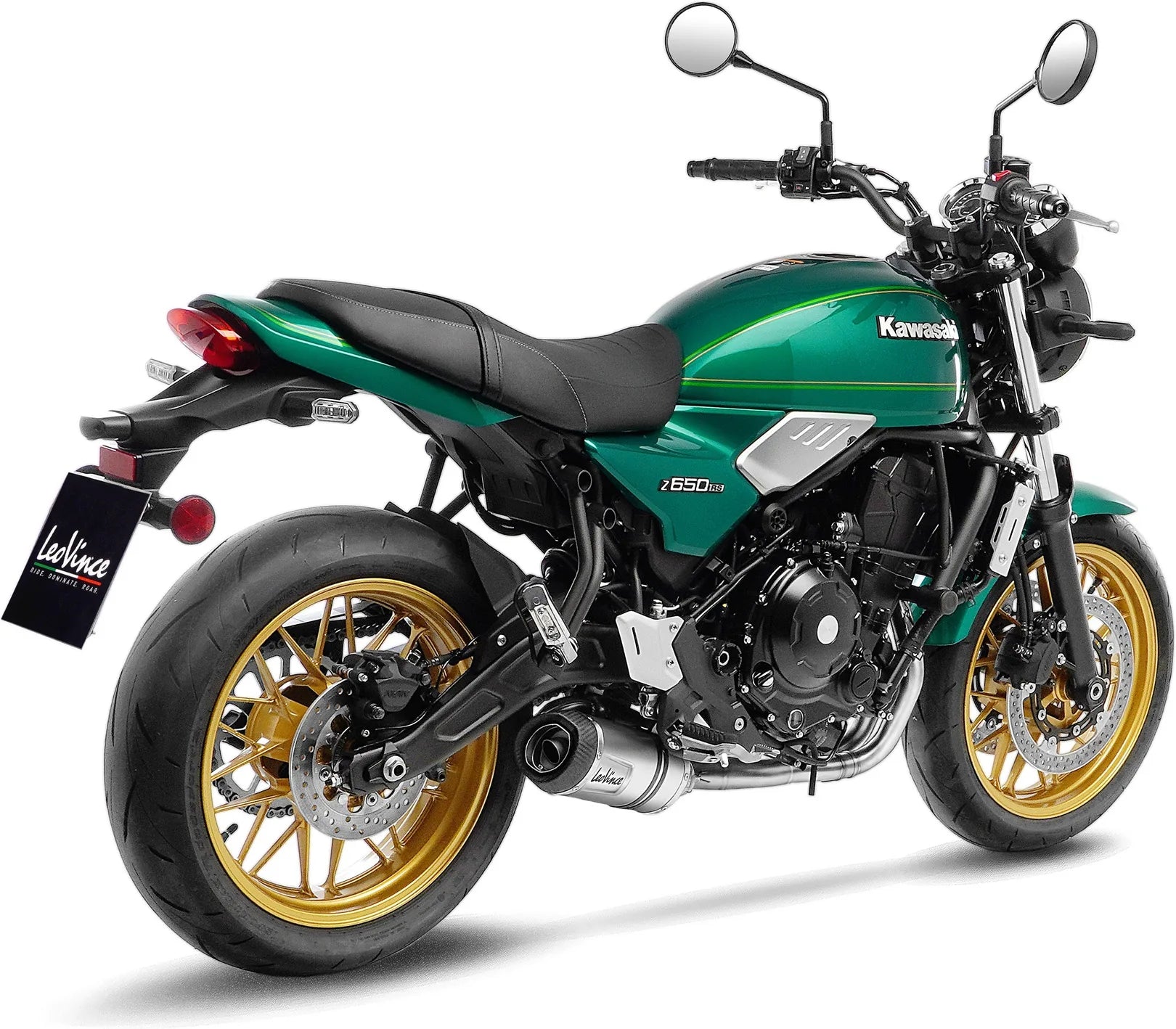 Complete Exhaust System Without Catalytic Converter And Without Sound Certification Lv One Evo Stainless Steel Carbon Fiber End Cap - Leovince Compatible With Kawasaki Z 650 (2021-2026)