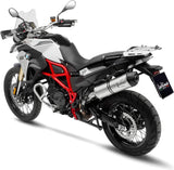 Exhaust Tip With Noise Certification Lv One Evo Stainless Steel Carbon Fiber End Cap - Leovince Compatible With Bmw F 800 Gs - Adventure (2017-2018)