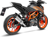 Exhaust Tip With Noise Certification Lv One Evo Stainless Steel Carbon Fiber End Cap - Leovince Compatible With Ktm 390 Duke (2021-2023)