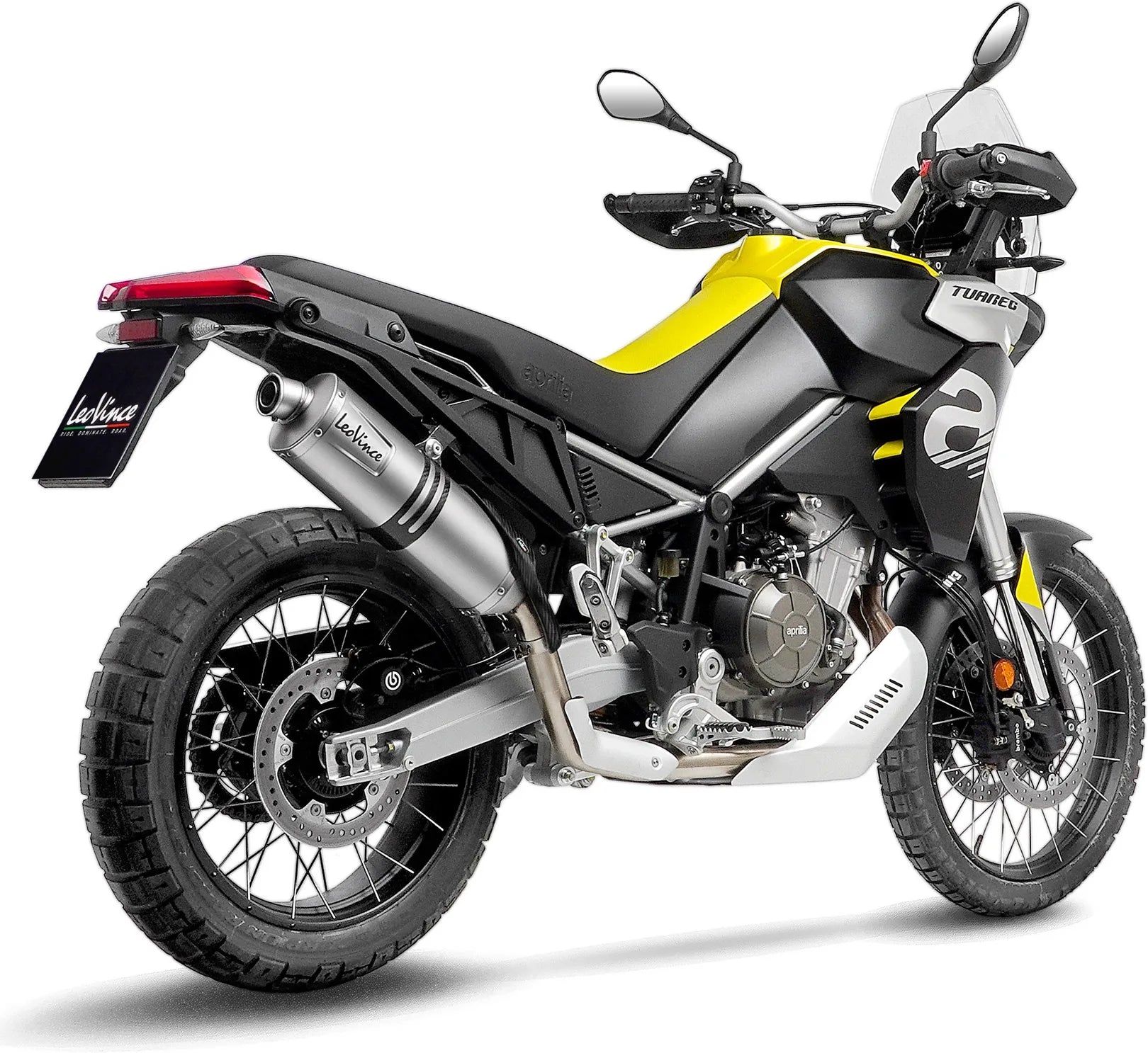Exhaust Tip With Noise Certification Lv One Evo Stainless Steel - Leovince Compatible With Aprilia Tuareg 660 (2022-2024)
