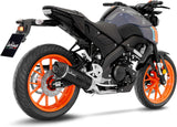 Complete Exhaust System Without Catalytic Converter And Without Sound Certification Lv One Evo Steel Black Carbon Fiber End Cap - Leovince Compatible With Yamaha Yzf-R 125 (2021-2024)