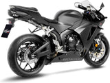 Exhaust Tip Without Sound Certification Lv One Evo Steel Black Carbon Fiber End Cap - Leovince Compatible With Honda Cbr 600 Rr (2024-2026)