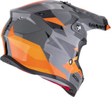 Off-Road Motorcycle Helmet Scorpion Exo Vx-16 Evo Air Polycarbonate Grey Orange Rod Size L